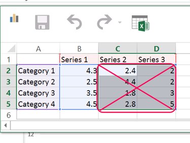 Delete the data for Series 2 and Series 3.