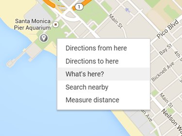 Right-click menu options in Google Maps