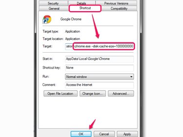 Add disk-cache-size to the target line.