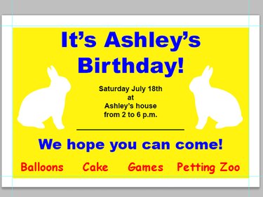 a brightly-colored birthday party invitation