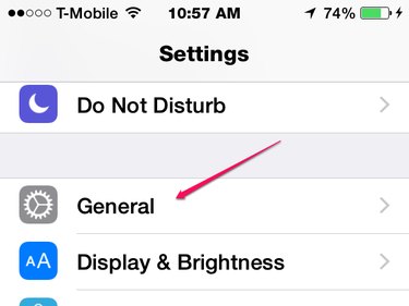 Click General in the Settings App