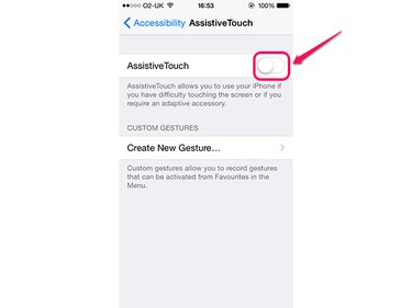 The Assistive Touch settings on the iPhone.