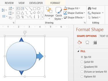 PowerPoint shapes snap together to help you line up multiple items.