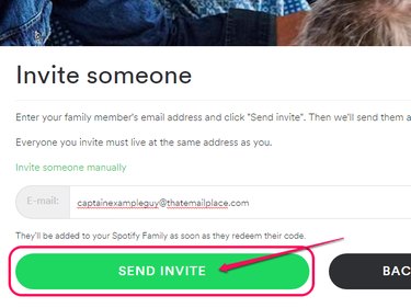 Enter the recipient's email and click Send Invite.