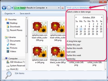 Searching by date in Windows.