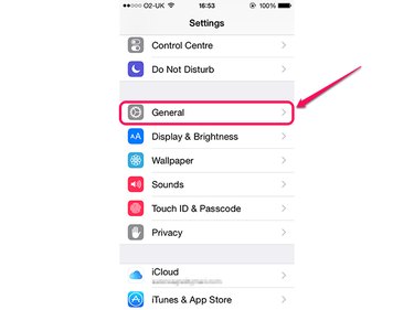 The iPhone's Settings screen.