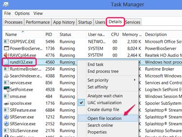 Rundll32 in Task Manager.