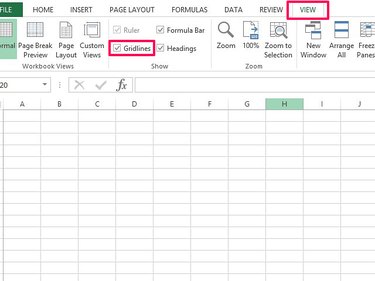 Hide gridlines in Excel