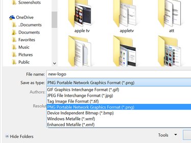 Choose a file format for the logo.