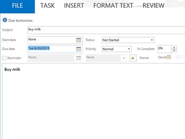 Modify the Outlook task as needed.