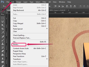 The Edit menu in Photoshop.