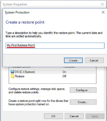 You can name and date your restore points.