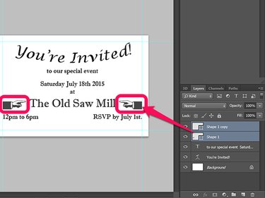 Layers panel with a completed invitation