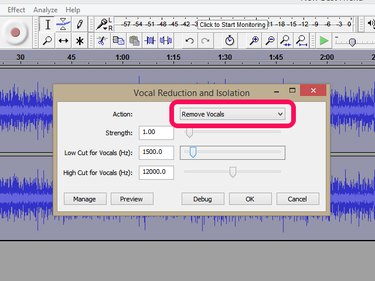 removing vocals from a song audacity