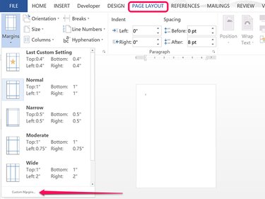 Click Custom Margins.