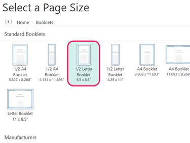 Select a booklet size that works with your paper stock.