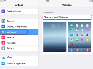 Replace current iPad wallpaper with new images.