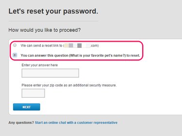 Reset the password
