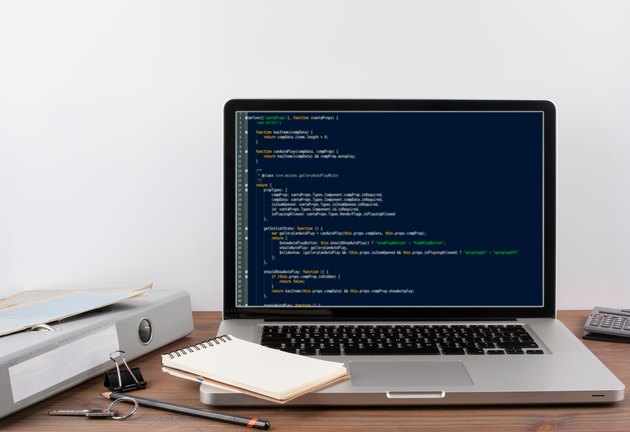 program code on computer screen. Programming and coding technology background