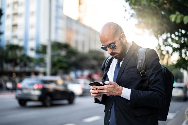 Business man on the move waiting for your transport