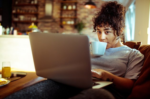 Woman using a laptop