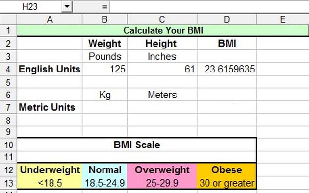 How to Calculate BMI in Excel Techwalla
