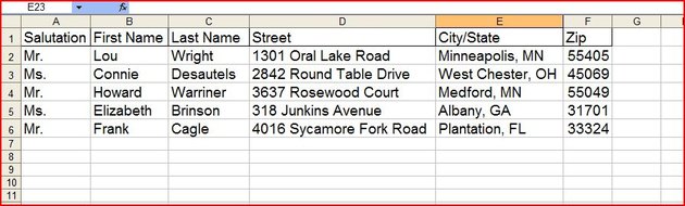 how to print address labels from excel speadsheet