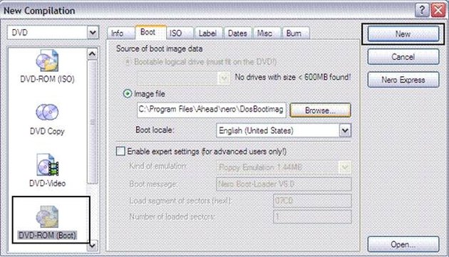 how to make bootable dvd using nero