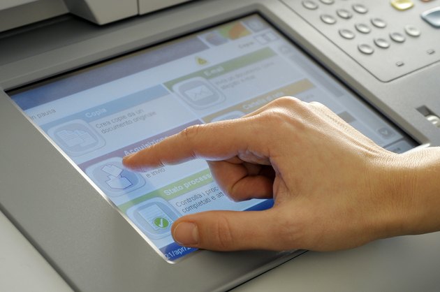 hand on touchscreen