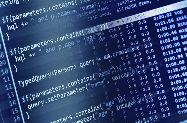 Program code on a monitor