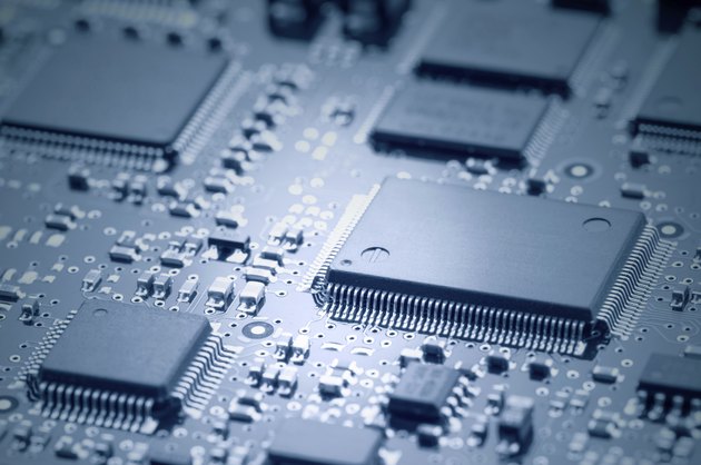 Electronic chips mounted on motherboard