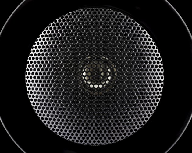 Closeup of music speakers membrane