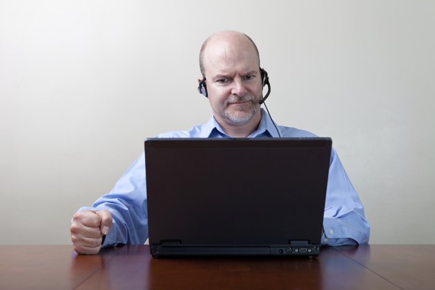 Businesman pounding table