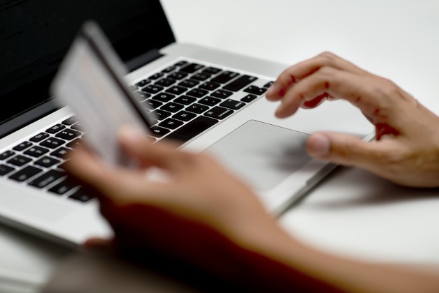 Shopping at home online with credit card