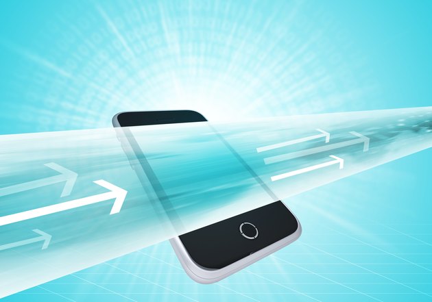 Virtual smartphone wide line with arrows