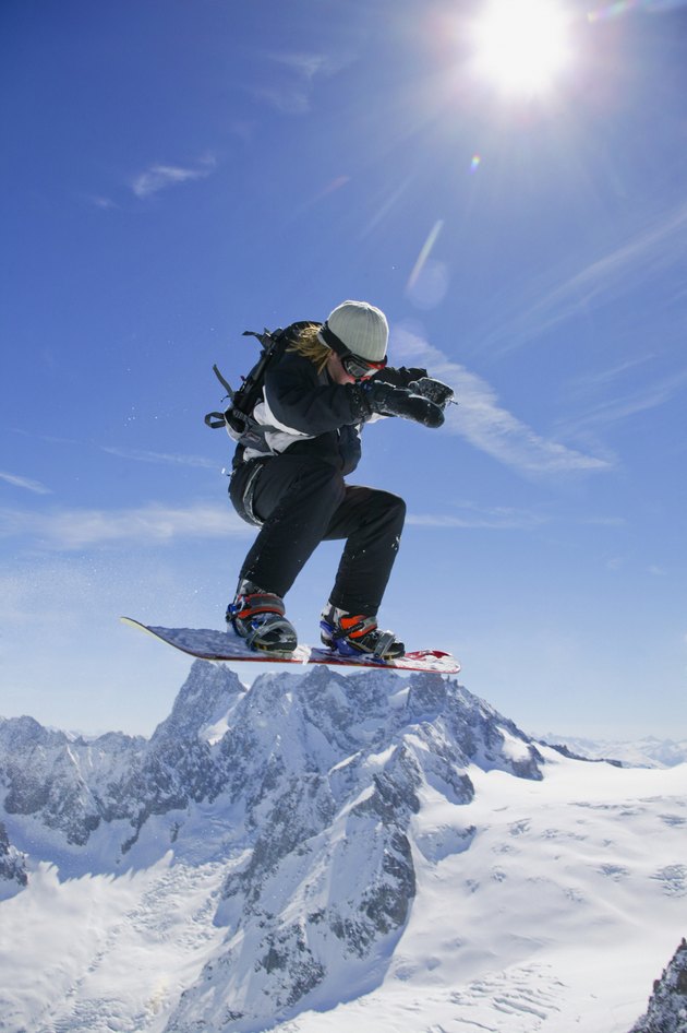 Snowboarder in mid-air