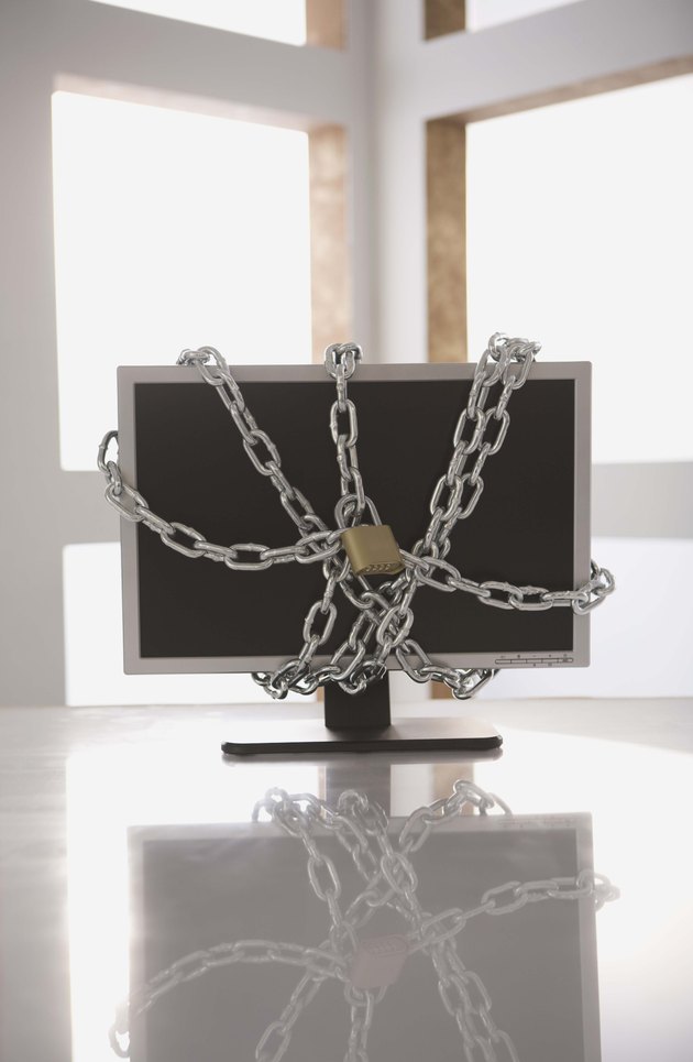 Chains on computer monitor