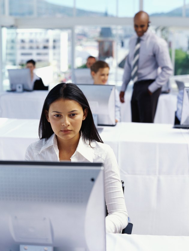 group of business executives working in a classroom