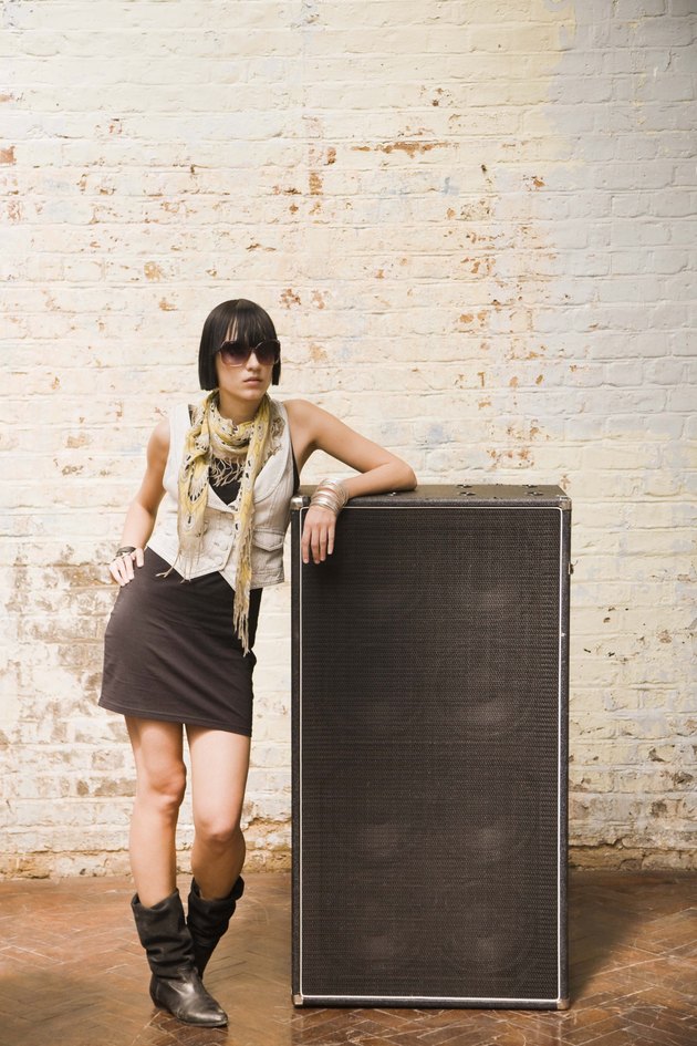 Woman with speaker
