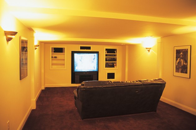 Home theater with large screen TV