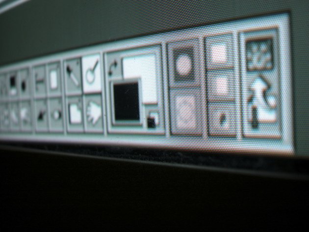 Close-up of toolbar on computer screen