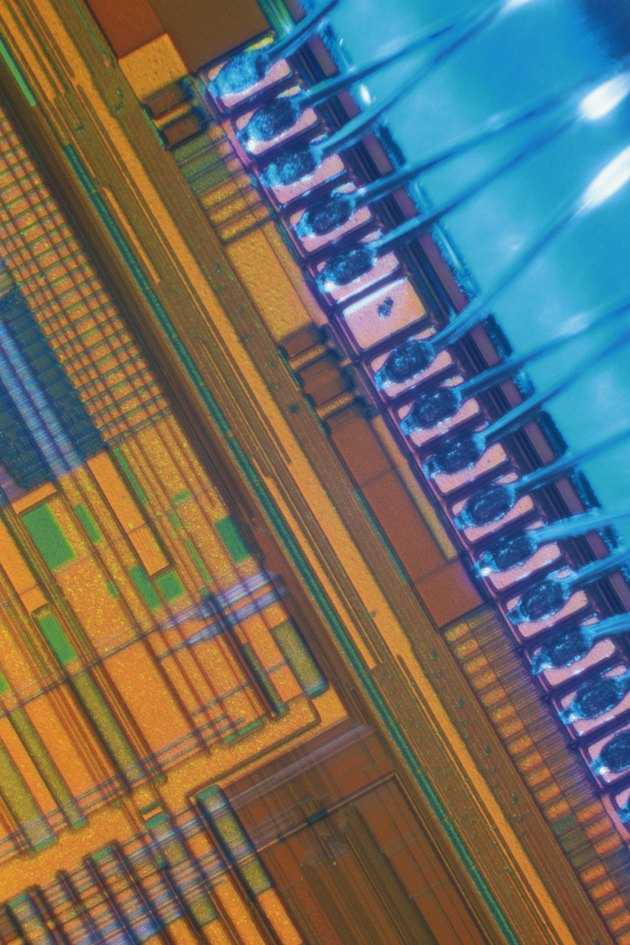 Internal die image of a microprocessor