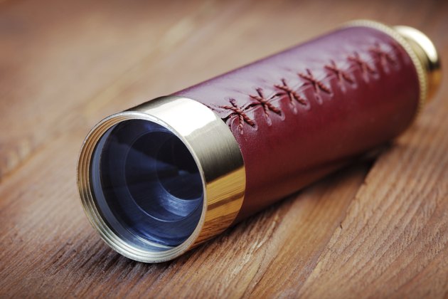 vintage telescope on board