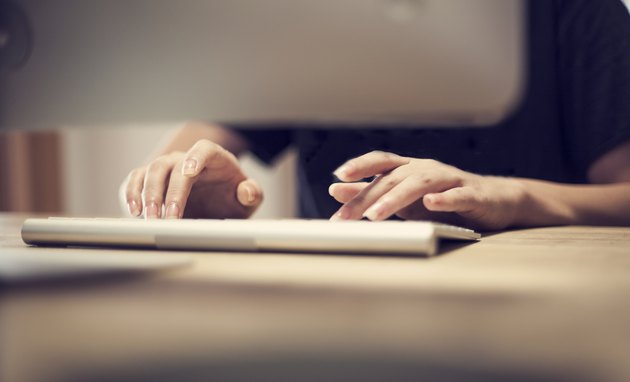 Girl using computer