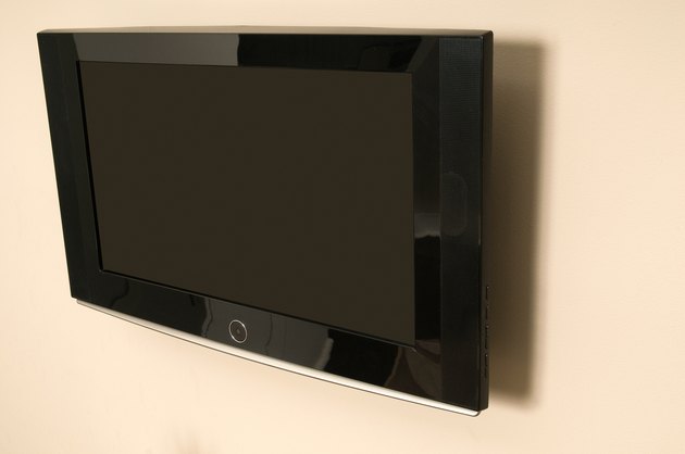 Television mounted on wall