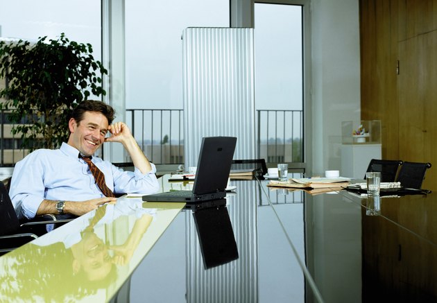Businessman with laptop