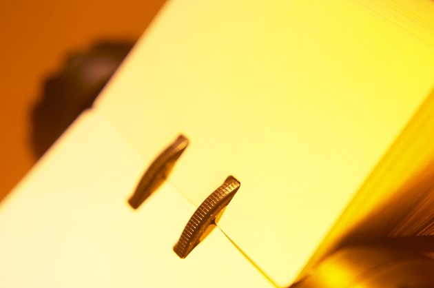 Close-up of blank address rotary file