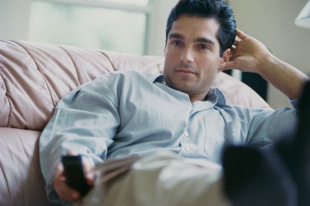 portrait of man on sofa