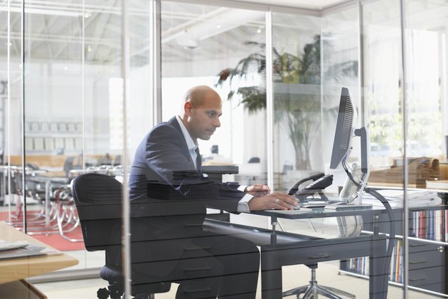 Businessman working in office