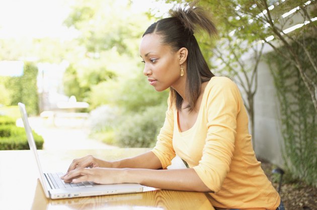 Young woman working on a laptop